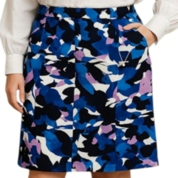 Worthington Blue Purple Abstract Black Skirt 16 NWT - Picture 7 of 7